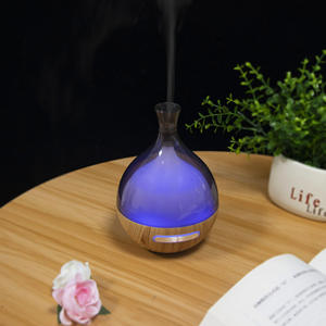 JCSY-311 Aroma <b>Diffuser</b> 80Ml USB Portable Humidifier Transparent <b>Tea</b> Gray Wood Base Home Desk Essential Oil <b>Diffuser</b> - Product Image 2