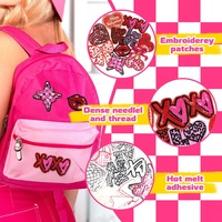 Patch brodé Cœur XOXO, Badge slogan Amour, Vente en gros, Accessoire thermocollant romantique pour la décoration de vêtements et sacs