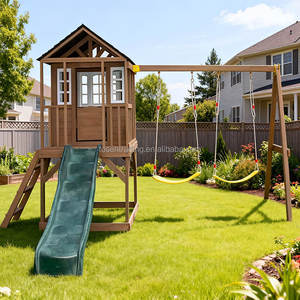 Parque infantil de jardín con tobogán para niños pequeños, columpio de plástico, aro de baloncesto de metal y accesorios de aleación - Product Image 5