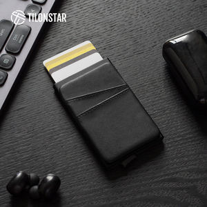 TILONSTAR TG106 Design Fashion Slim Pochette en cuir Aluminium RFID Portefeuille en cuir Pop up Porte-cartes Personnalisé - Product Image 6