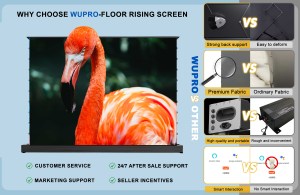 Pantalla de Proyección Motorizada Wupro LeApex de 92 Pulgadas, Gris Mate, PVC Suave, 16:9, Ascendente desde el Suelo, 4K Cinematográfica, Anti-Luz - Product Image 6