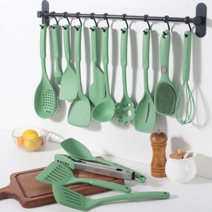 Wholesale 14-Piece Set Non-Stick <b>Silicone</b> Utensils Kitchenware Soup Spoon Colander Brush Kitchen Utensils Set - Product Image 1