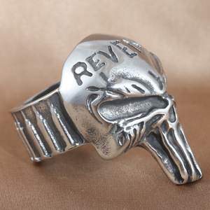 Skull <b>Ring</b> Men's <b>Titanium</b> Steel Silver Punk Style Retro Jewelry Gift 213035 - Product Image 2