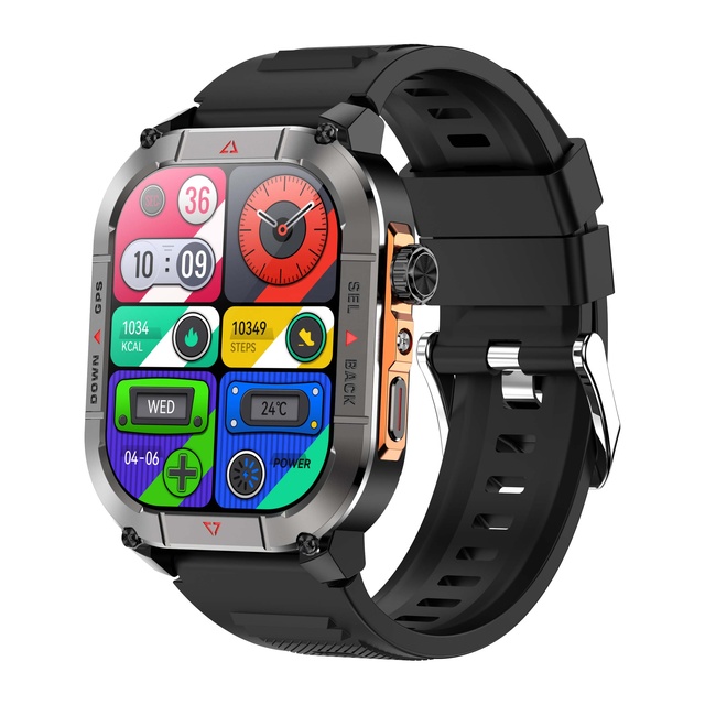HK84 2025 GPS Smart Watch AMOLED Display 1ATM Waterproof Outdoor Sports Silicone Strap Air Pressure Sleep Tracker Calendar