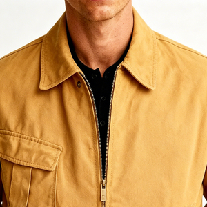 Blouson d'hiver personnalisé pour homme, brodé, design de haute qualité, 100% coton tricoté, décontracté, vintage, coupe-vent, en toile - Product Image 2