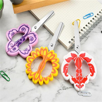Nouvelles ciseaux en forme de fleur avec support, mignons ciseaux de bricolage pour la découpe de papier, fournitures scolaires, ciseaux de sécurité