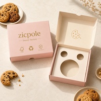Boîte en carton personnalisée avec languette à ruban pour biscuits, chocolats, et emballage à emporter pour coupes de sauce, avec fenêtre transparente