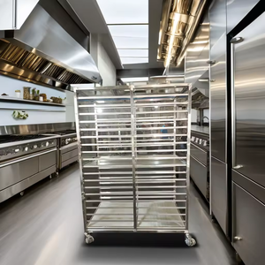 Panadería Acero inoxidable 15 capas 15 sartenes Cocina Pan Bandeja para hornear <span class=keywords><strong>Rack</strong></span> Trolley Panadería Refrigeración Pan Coche - Product Image 3