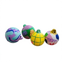Boule de Noël abstraite peinte à la main, ornement rond suspendu, motif de couleurs vives, décoration d'arbre