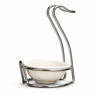 Chauffe-soupe sur pied en acier inoxydable avec support pour louche pour buffet de restaurant