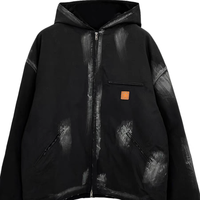 C'est beaucoup de sweat-shirt pour homme en molleton Terry délavé à l'acide, effet vieilli, déchiré, craquelé et usé, style vintage et délavé au soleil.