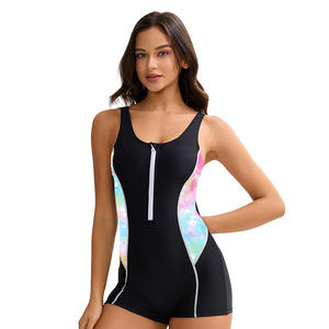 Traje de baño deportivo con diseño de espalda recortada con estampado de patrón sólido para mujer europea americana de talla grande Sexy transpirable - Product Image 6