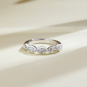 Anillo de boda de plata S925 con diamante talla marquesa MSR-2175 para mujer - Product Image 1