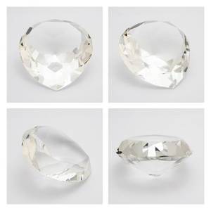 Corazón de Cristal Blanco con Diamantes de 100 mm, Accesorio Decorativo para Oficina - Product Image 2