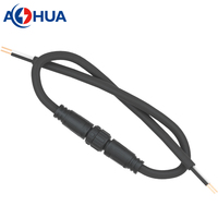 Câble en caoutchouc AHUA approuvé IP68 18AWG SJOW, 2 broches mâle et femelle, prises étanches pour l'alimentation