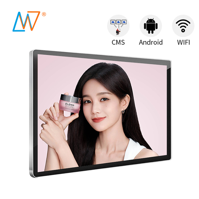 ultra Slim 27 Inch Wall Mounted Android Interactive Touch Screen Lcd Advertising Video Display