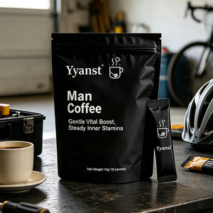 OEM/ODM <b>Man</b> Coffee Instant Powder Gentle Vital Boost Steady Inner Stamina Male Wellness Drink 10g Sachet Black Stand <b>Pouch</b> - Product Image 4