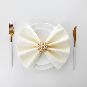 Serviettes en tissu satiné de coton faites à la main Style uni réutilisables pour les mariages Avion Personal Touch Restaurants - Product Image 4