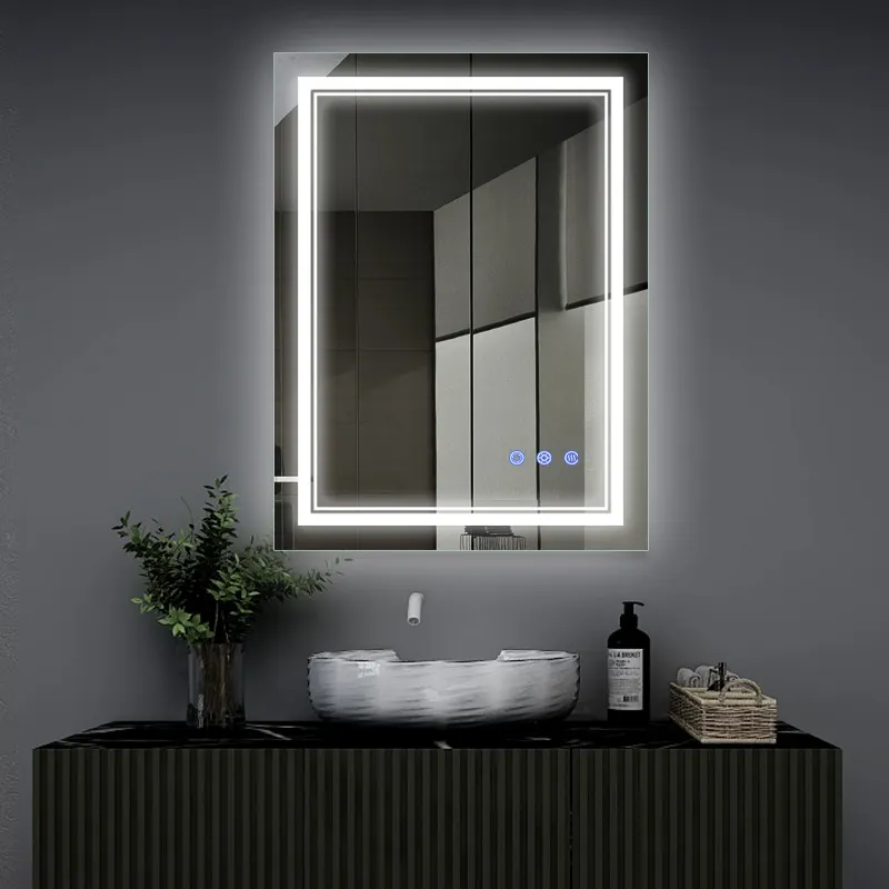WC Waschtisch Wand spiegel Touch Sensor Dimmer Defogger Bad Design LED Spiegel