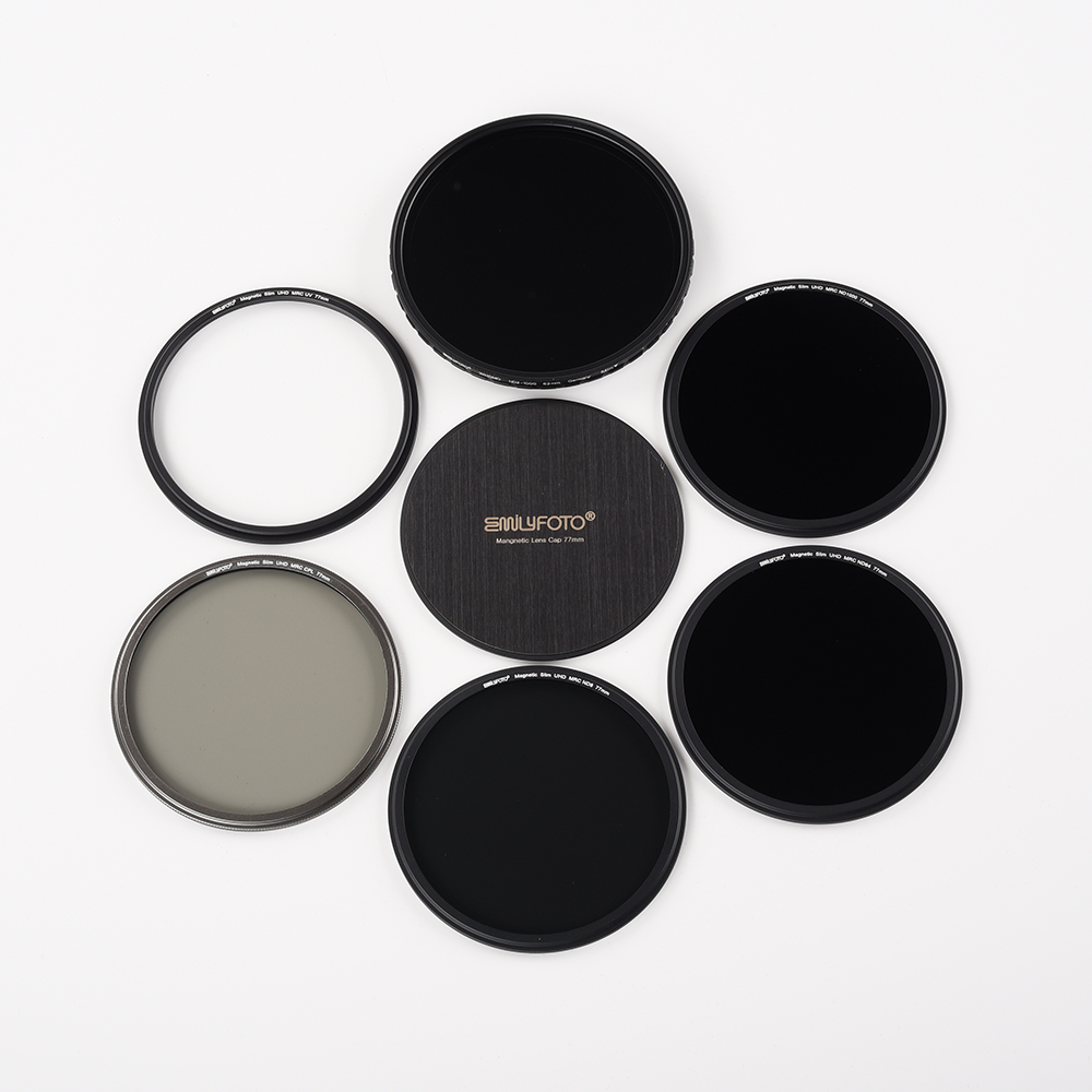 Emilyfoto 72 мм круглые черные магнитные фильтры 6 в 1 Slim UHD MRC UV CPL ND64 ND1000