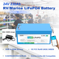 Batterie LiFePO4 24V 230Ah pour camping-car et bateau, avec BMS intelligent CAN RS485 Bluetooth IP67, pour camping-cars de luxe et bateaux de haute mer
