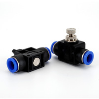 Vanne de régulation de vitesse rapide, régulateur de débit réglable pour systèmes pneumatiques de 4 mm, 6 mm, 8 mm, 10 mm, raccord d'accélérateur