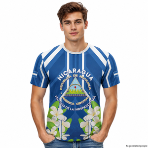 Camiseta al por mayor de bajo precio para el Día de la Independencia de <span class=keywords><strong>Nicaragua</strong></span> 1821, camiseta Guardabarranco, camiseta de cuello redondo transpirable para hombre con diseño de <span class=keywords><strong>Nicaragua</strong></span> - Product Image 3