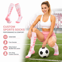 Chaussettes de sport montantes à compression personnalisées avec logo pour hommes et jeunes, tricotées, longues, pour la course, vente en gros, usine OEM ODM