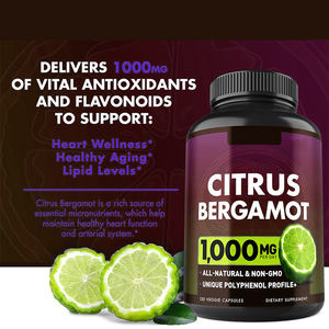 Supplément organique de bergamote d'agrumes de marque privée pour le soutien immunitaire en santé cardiaque - Product Image 4