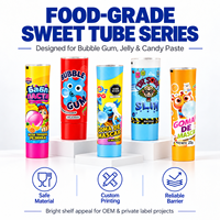 Tubes d'emballage en aluminium et plastique pour chewing-gum, qualité alimentaire, haute barrière, avec bouchon à vis, impression UV personnalisée pour bonbons et gels