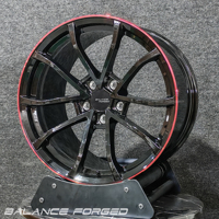 Nouvelles jantes forgées personnalisées à 5 branches noires et rouges de 18, 19, 20, 21 pouces pour Camaro SS, Mustang GT, Charger, Audi A8, S8, RS8, A7, A6