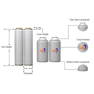 特注マットTinplateエアゾール缶空スプレーボトル化学包装用詰め替え可能D65 * H158mm - Product Image 4