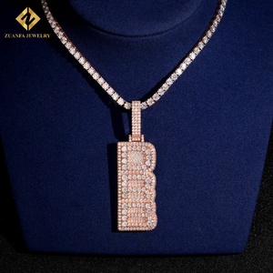 Nuevo Colgante de Moissanita con Letra, Plata de Ley 925, Moissanita con Incrustaciones de Diamantes, Pasa el Test de Diamantes, Joyería GRA, Caja de Regalo - Product Image 4