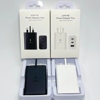 Cargador de Pared de Viaje de 65W PD con 3 Puertos USB-C y USB-A, Enchufe EU, UK, US, Adaptador de Corriente Rápido y Portátil para Samsung S22, S23, S24, S25, S26 Ultra