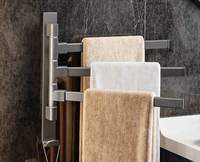 Porte-serviettes et étagère de rangement multifonctionnels modernes en aluminium à fixation murale pour salle de bain