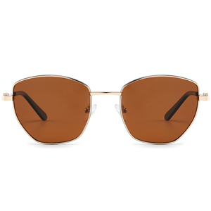 Rectangle Full Rim Sunglasses Unisex Adult UV400 Protection Fashion Style Black Lenses Metal Frame - Product Image 6