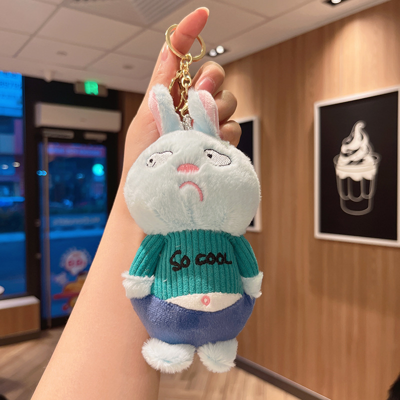 Peluche série tirailleur-lapin bleu