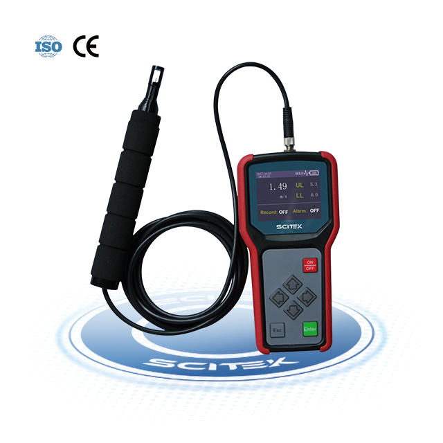 SCITEK Hot Bulb Sensor Handheld Digital Anemometer Meter for Measure air Velocity