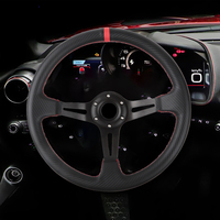 TIYPEOR 350MM nouveau Style anti-dérapant fileté noir volant de voiture universel à dégagement rapide Version personnalisée