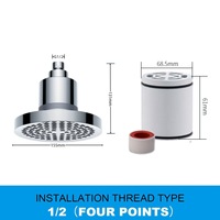 Ensemble de pommeau de douche filtrant à haut débit, filtre de douche à 15 étapes, élimine le chlore et les substances nocives, simple