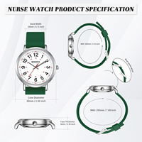 Montre numérique à quartz en alliage et verre de 36 mm, style simple, pour infirmières, avec clip de fixation pour badge, vente en gros