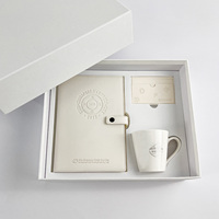 Coffret cadeau d'entreprise personnalisé, ensemble de luxe avec carnet en cuir PU gaufré, mug, porte-cartes, souvenir d'entreprise