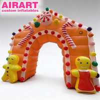 Tunnel gonflable personnalisé pour entrée de fête commerciale, thème maison de bonbons, Joyeux Noël, pour accueil festif