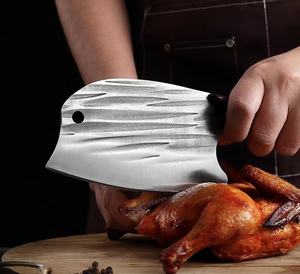 Cuchillo profesional de acero inoxidable de 8 pulgadas para tallar cocina, juego de cuchillos Naif con bloque de acacia de madera - Product Image 3