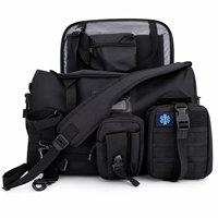 Sac médical tactique noir personnalisé OEM ODM, sac à bandoulière de premiers secours, kit d'urgence MOLLE avec pochette détachable