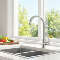Robinet de cuisine en acier inoxydable 304 à rotation 360° pour eau chaude et froide, idéal pour hôtels, fermes et salles de bain – Vente chaude
