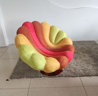 Fauteuil de loisirs pivotant individuel coloré en velours, type anémone, pour salon – Meilleure vente