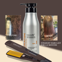 Keratin Organik Profesional Bebas Formaldehida untuk Perawatan Melembapkan dan Menghaluskan Rambut Keriting/Kusut, Mengurangi Frizz
