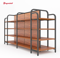 Étagère en acier de haute qualité, étagère en bois, présentoir de cosmétiques de boutique, gondole, étagère de supermarché