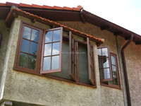 Ventana abatible de aluminio doble NFRC AS2047 moderna, ventanas fijas medias, perfil de rotura térmica de vidrio Low-E para apartamento